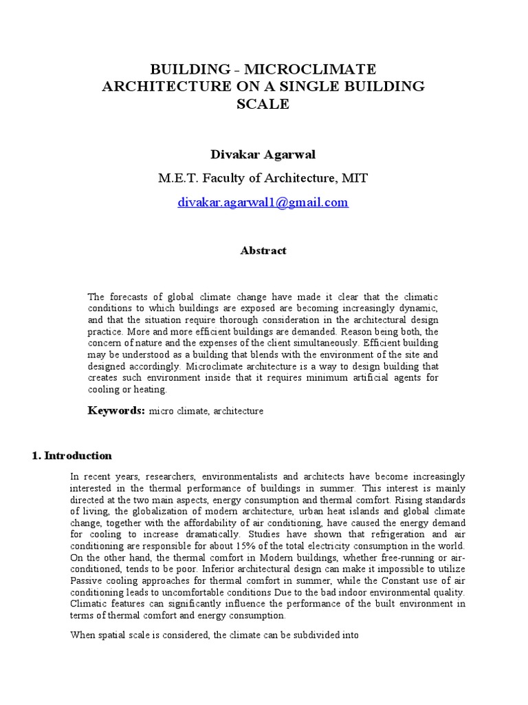 Microclimate Design in Architecture | PDF | Green Building | Climate