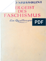 Der Geist Des Faschismus - Von Benito Mussolini