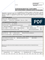 Declaración de Equivalencia de La Nota Media Del Expediente Académico de Estudios Cursados en El Extranjero