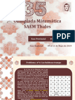 Olimpiada Mátemática SAEM Thales: Fase Provincial 09 de Marzo de 2019