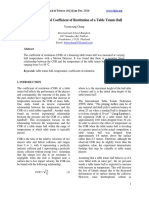 Temperature and Coefficient of Restitution of A Table Tennis Ball