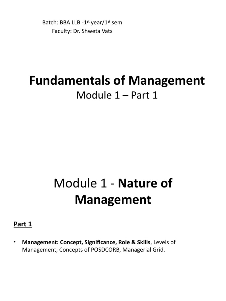 FM - Module 1, Part 1 | PDF | Leadership | Motivation