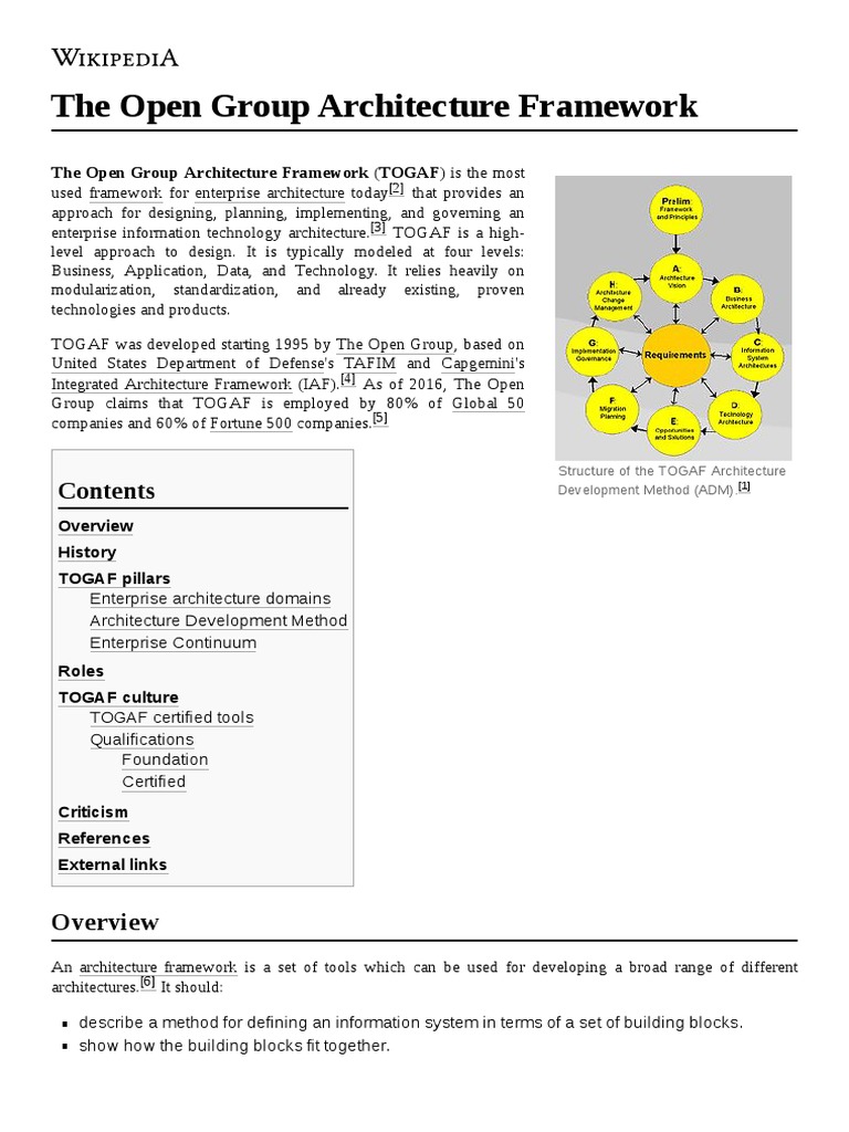 The Open Group Architecture Framework | PDF | Information Technology