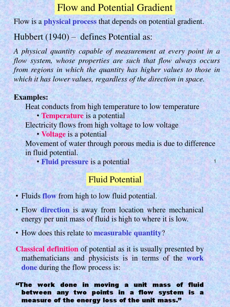 Fluid Potential and Hydraulic Gradients | PDF | Fluid Dynamics | Aquifer