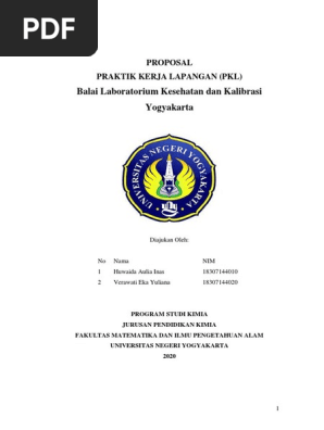 Proposal Pkl Balai Labkes Dan Kalibrasi Pdf