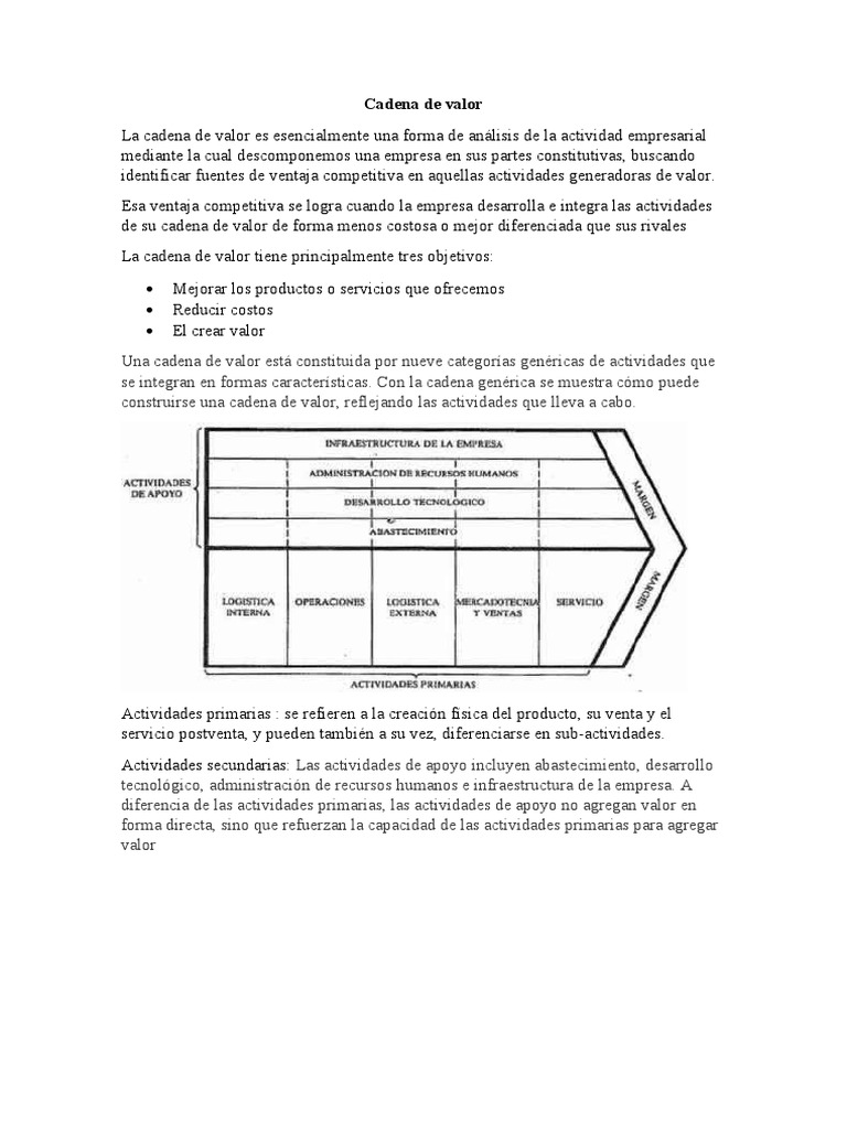 Análisis de la Cadena de Valor Empresarial | PDF | Negocios