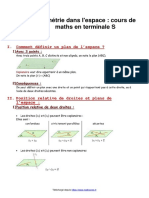 Geometrie Dans L Espace Cours de Maths en Terminale S