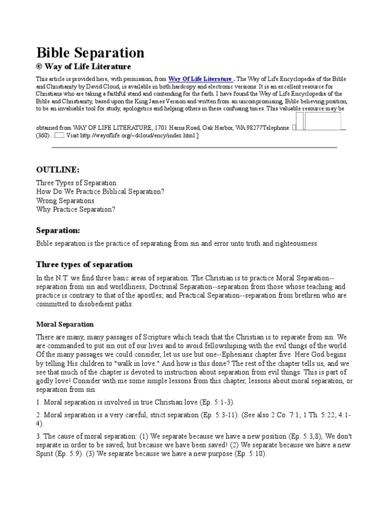Bible Separation PDF