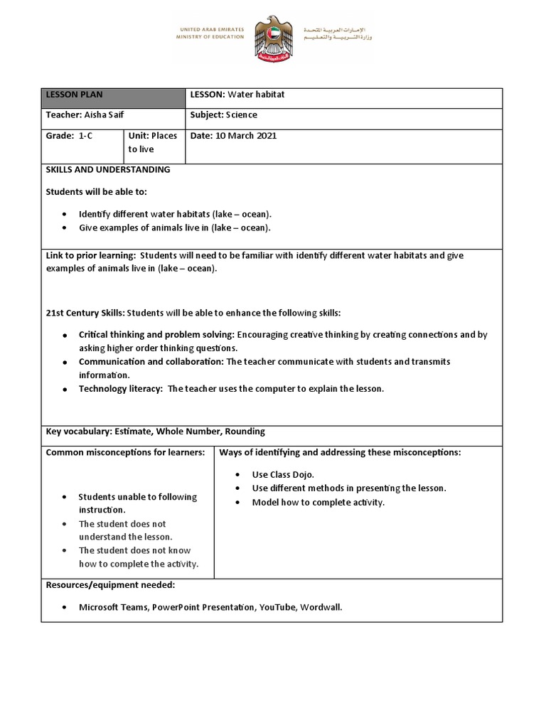 MOE Lesson Plan Template (3) + Task1 | PDF | Lesson Plan | Human Nature