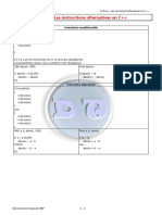 Fiche 6 Les Instructions Alternatives en C++