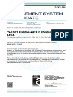 Management System Certificate: Target Engenharia E Consultoria Ltda