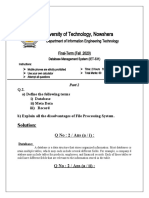 Database Paper Solution