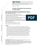 The Cost Burden of United States FDA-mandated Postapproval Studies For Medical Devices