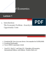 Lecture 1 Introduction - Scarcity and Opportunity Costs