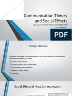 Exploring Communication Theories and Social Effects of Mass Media