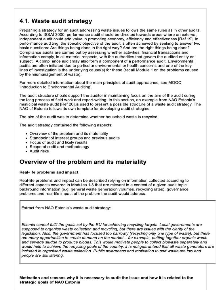 4.1 Waste Audit Strategy | PDF