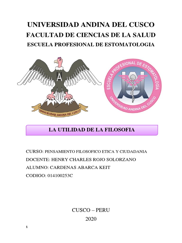 La Utilidad de La Filosofia PDF Existencia Filosofía