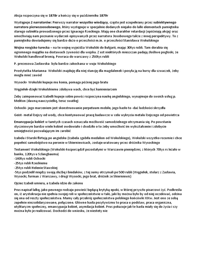 Lalka Jako Powieść O Straconych Złudzeniach