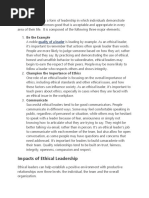 Impacts of Ethical Leadership: Quality of A Leader