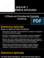 Eletrônica Aplicada Sem01 - Slides Aula 01 - O Diodo em Circuitos de Corrente Contínua