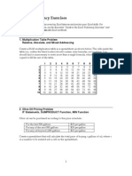 Excel Proficiency Exercises - Review Key Features