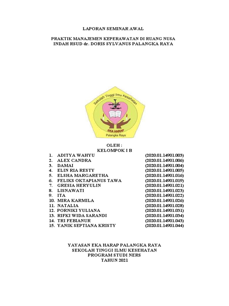 Laporan Seminar Awal Revisi 22 Maret 2021 Kel 1b Pdf