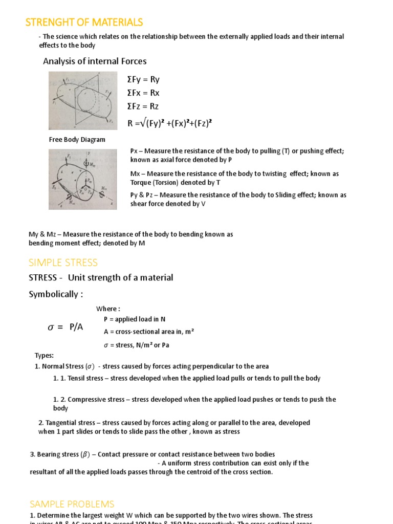 Strength of Materials Problem Solutions | PDF | Stress (Mechanics) | Screw