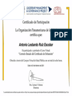 Curso Virtual Sobre El Correcto Llenado Del Certificado de Defunción, RELACSIS-Certificado de Aprobación 1087336