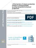 Analysis of The Barriers of Cleaner Production Implementation in Kampung Batik Semarang Using Interpretive Structural Modeling Approach