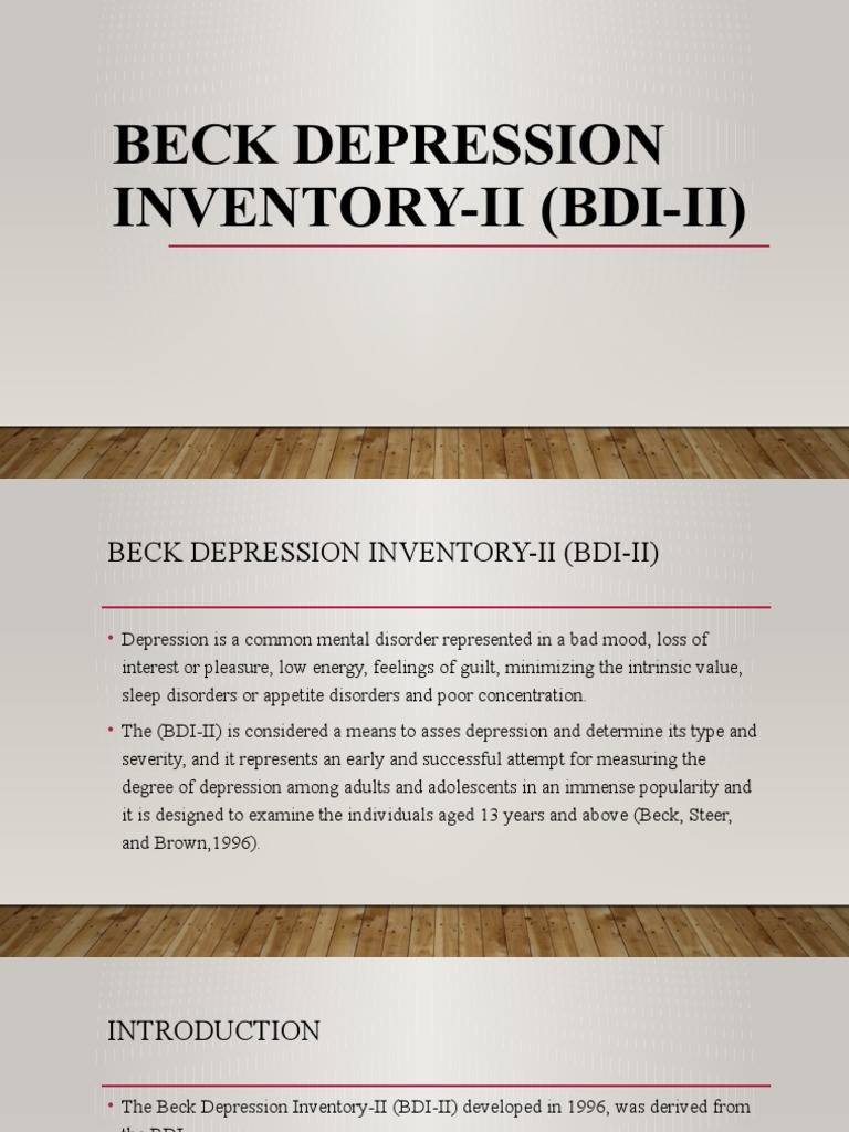 Beck Depression InventoryII (BDIII) PDF