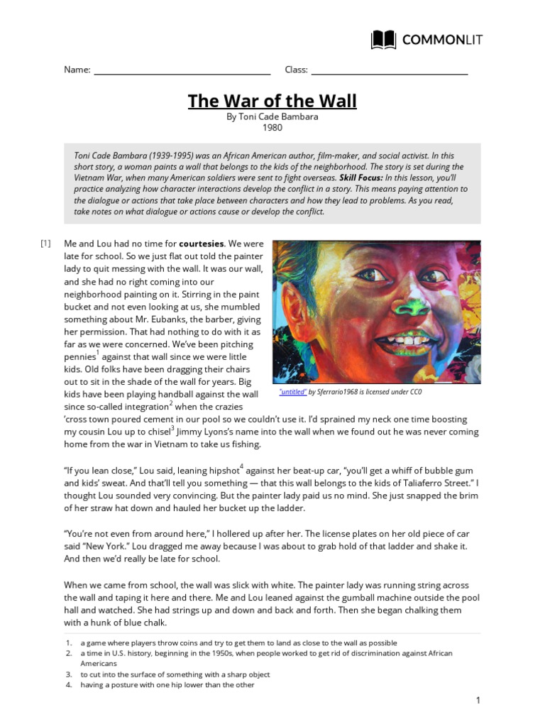 CommonLit The War of The Wall Download Free PDF Foods