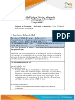 Guia de Actividades y Rúbrica de Evaluación - Paso 3 Manual de Protocolo Empresarial