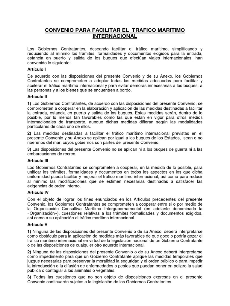 Convenio FAL 65 | PDF | Tratado | Gobierno