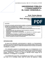 UNIVERSIDAD PÚBLICA Y FINANCIAMIENTO: EL CASO VENEZUELA