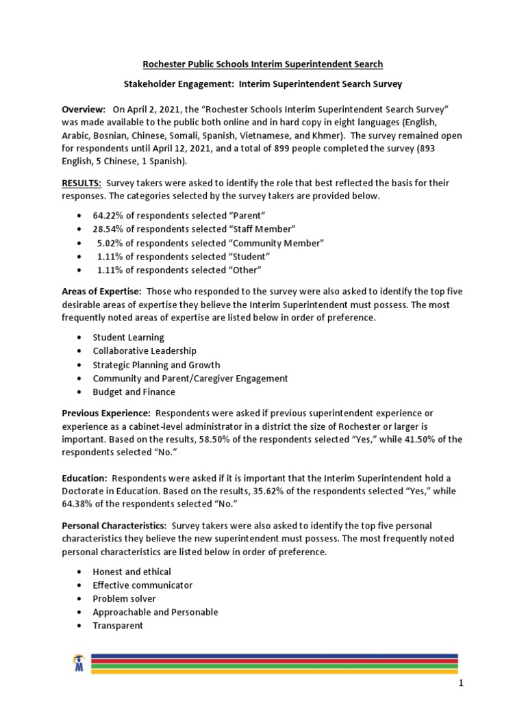 Rochester Stakeholder Report | PDF | Inclusion (Education) | Schools