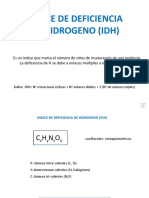 IDH: Índice de Deficiencia de Hidrogeno