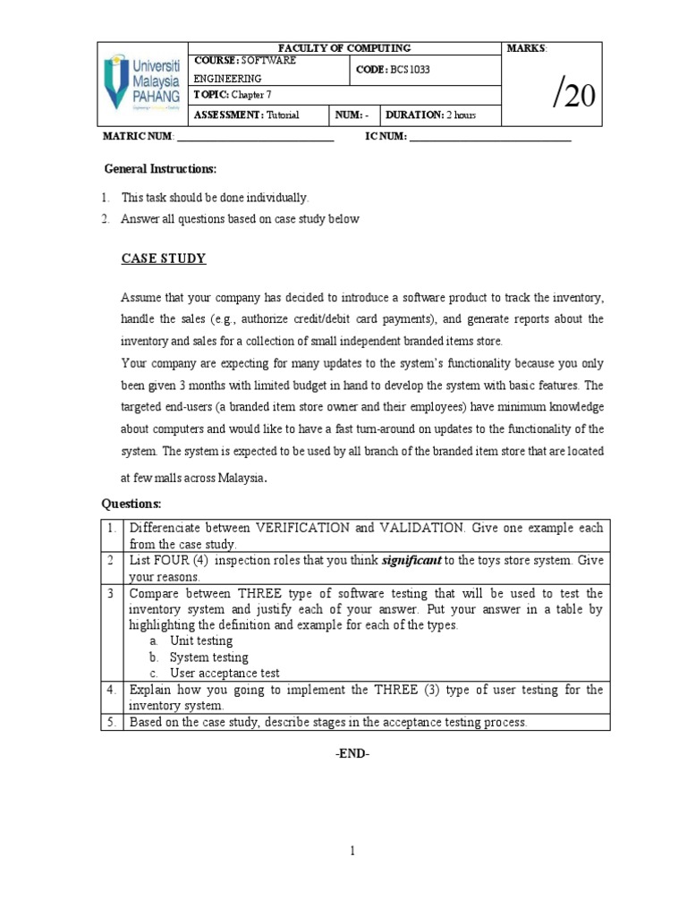 Case Study: General Instructions | PDF