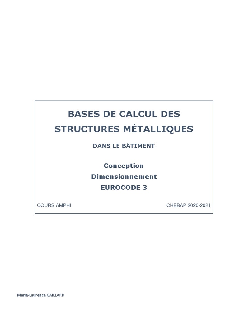 Cours de Construction Métallique CHEBAP | PDF | Flambage | Acier