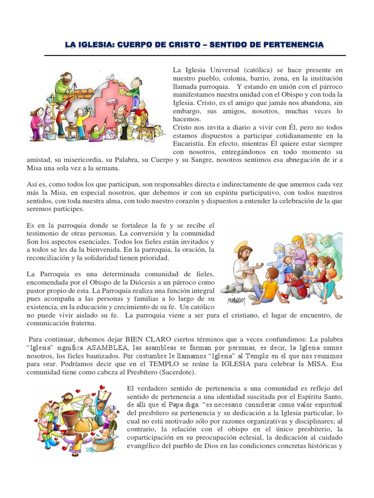 Sentido de pertenencia a la Iglesia y participación en la vida ...