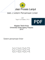 Bab 2 Sistem Persamaan Linier Komputasi Proses Lanjut: Oleh Teguh Kurniawan, PH.D