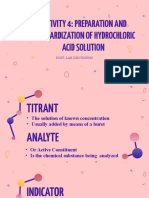 Activity 4: Preparation and Standardization of Hydrochloric Acid Solution
