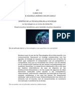 La Tecnología y Sus Aportes A La Sociedad:: - de Acuerdo Con El Párrafo Anterior Deducimos