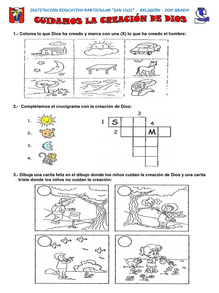 Actividades sobre la Creación de Dios | PDF | Ciencias sociales