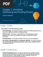 Chapter 1: Ipv4/Ipv6 Addressing and Routing Review: Instructor Materials