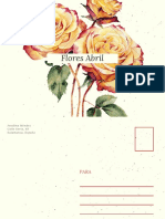 Crema Naranja Textura Grunge Vintage Acuarela Flores Postal