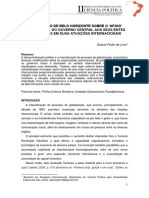 A Percepção de Belo Horizonte Sobre o Apoio' Institucional Do Governo Central Brasileiro Aos Entes Federativos em Suas Atuações Internacionais