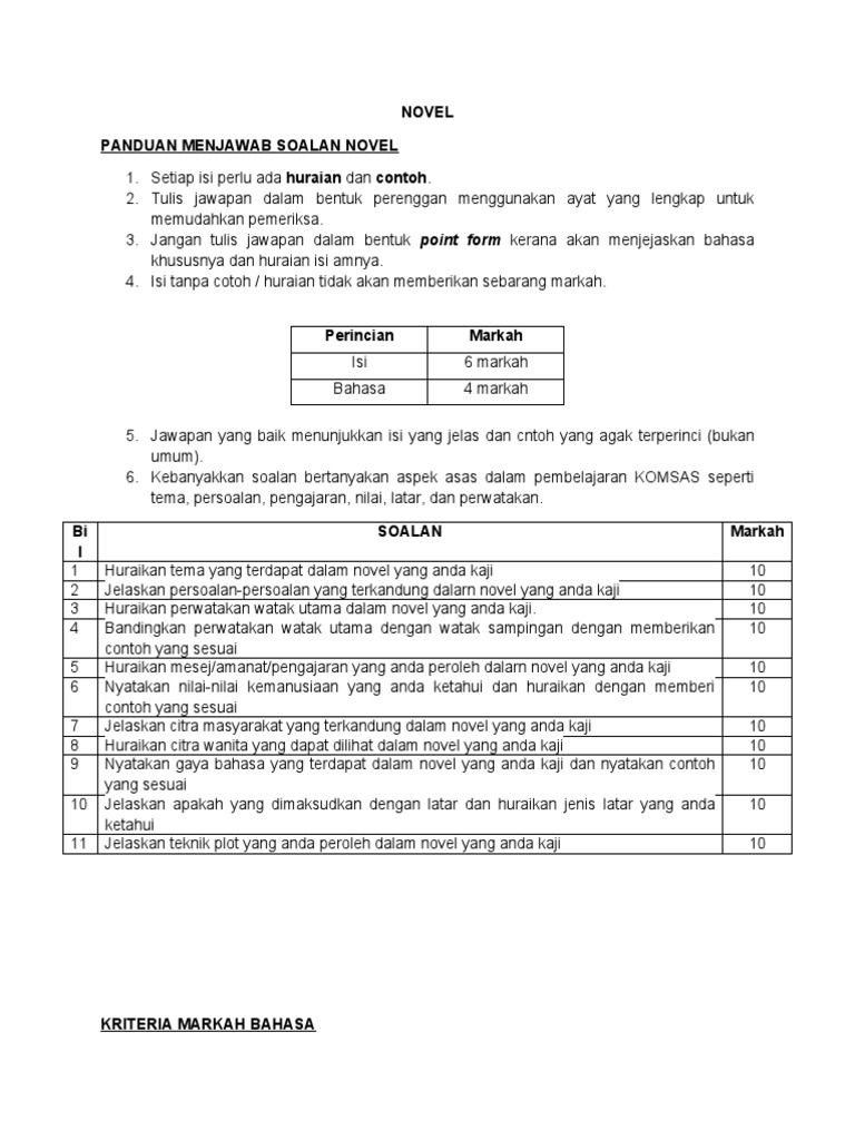 Modul Novel Tingkatan 1 Pdf