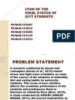 Evaluation of The Nutritional Status of University Students