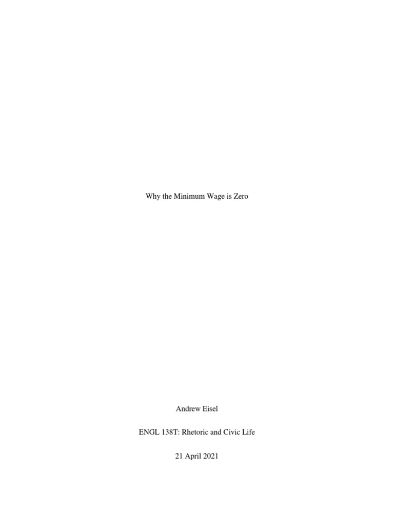 Issue Brief Final Draft | PDF | Minimum Wage | Wage