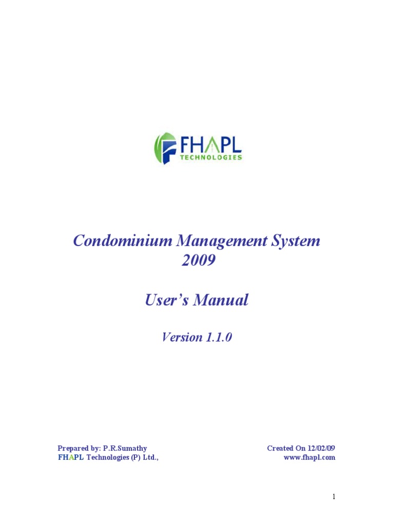 Condominium Management User Manual | PDF | Icon (Computing) | Menu ...